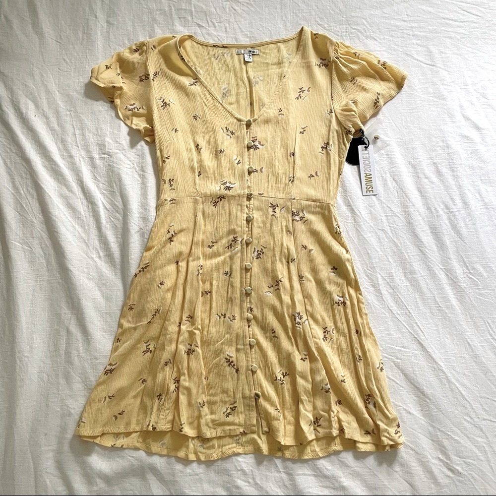 Yellow Button Down Dress (New w/ Tag)